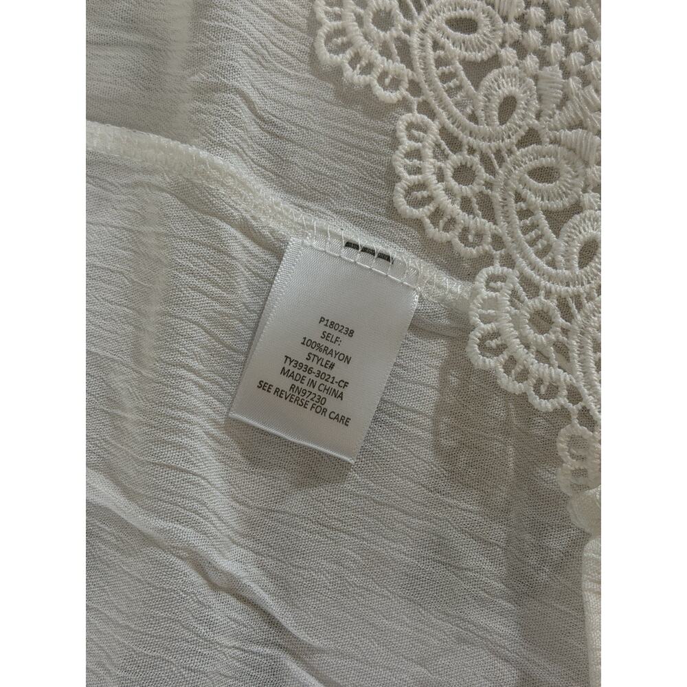 Crave Fame by Almost Famous Cream Lace Kimono Jacket Bell Sleeve Size L NWT - Picture 9 of 11